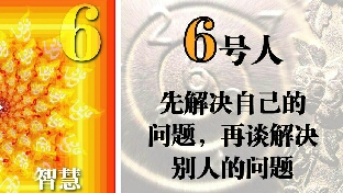 6号人，五行为金，大金，财富，智慧