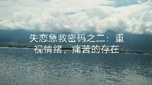 失恋急救密码之二：重视情绪痛苦的存在